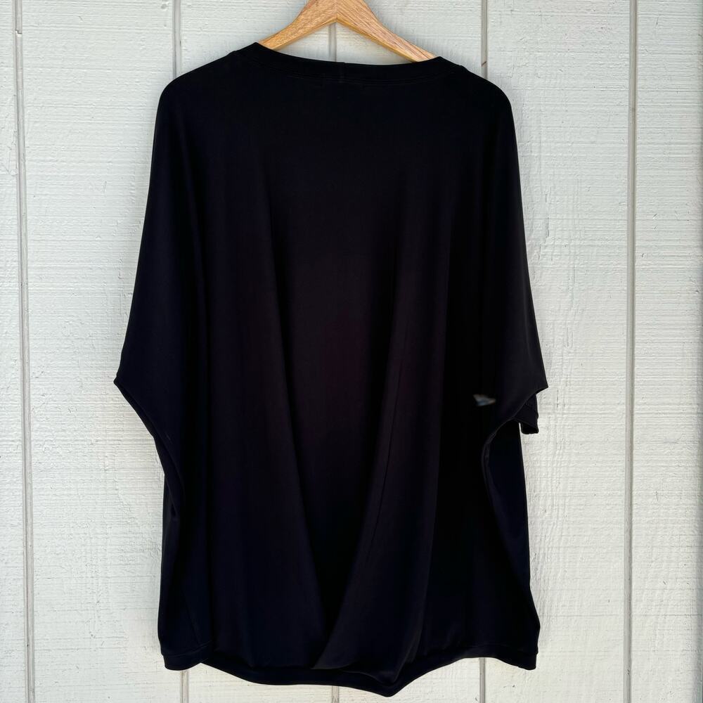Sympli Short Sleeve Knit Top Tunic Size 16 Stretchy Flowy Crossover Detail - Picture 2 of 6